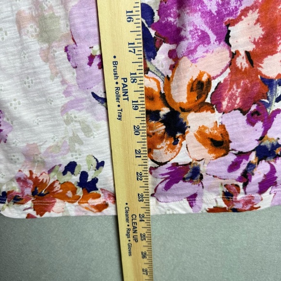 Anthropologie Akemi + Kin Top Women's Size XS Floral Print Raglan Lace Trim Boho - Picture 3 of 11